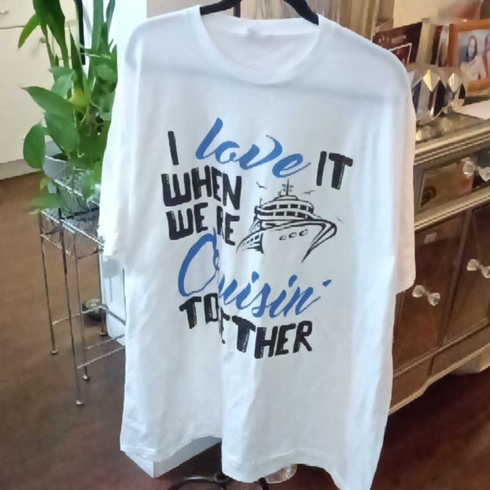 A:Port and Company White Graphic Tee